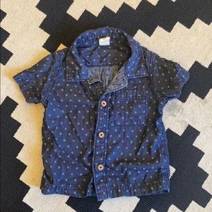 Stylish star print boys short sleeved button down
